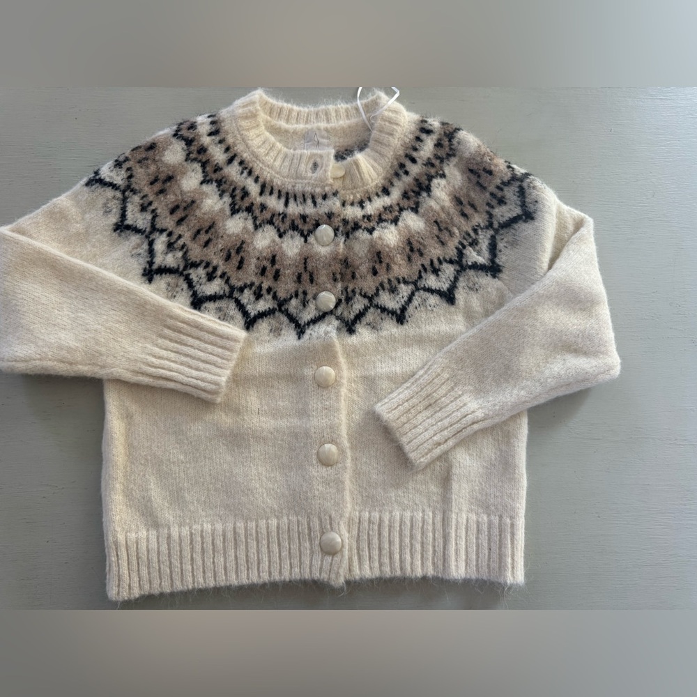 NWT Joie Fair Isle Wool Blend Cardigan